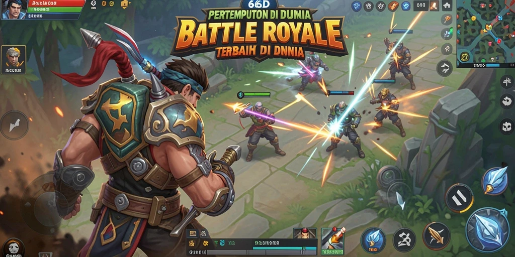 Screenshot gameplay 66D menampilkan aksi pertempuran seru di medan perang.