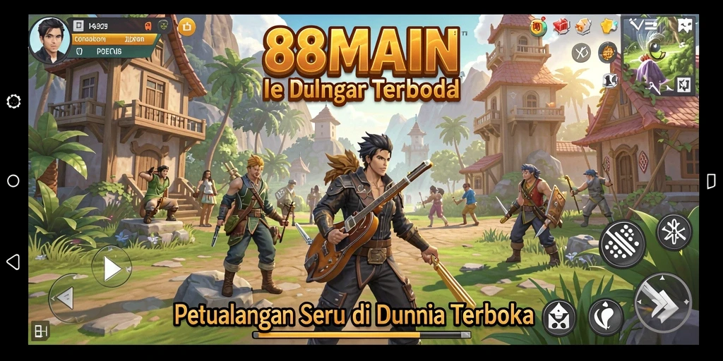 Tangkapan layar utama 88MAIN menampilkan panorama indah dunia terbuka.