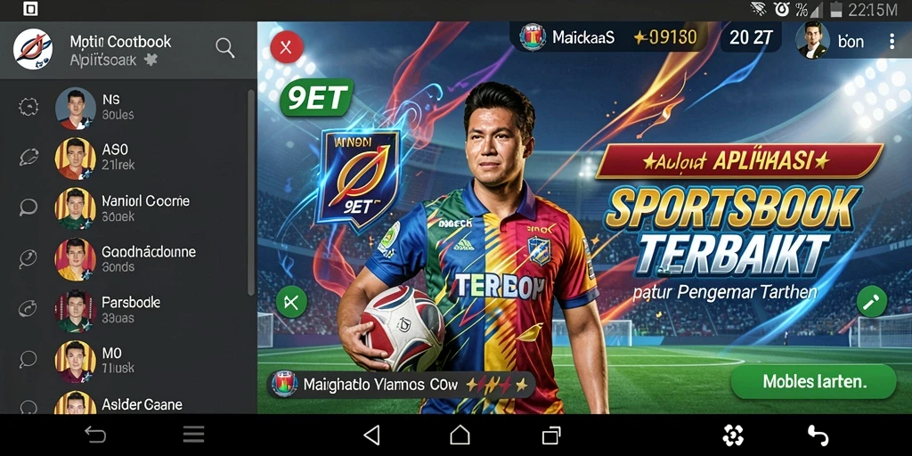 Screenshot gameplay 9ET menunjukkan pengalaman taruhan olahraga yang interaktif.