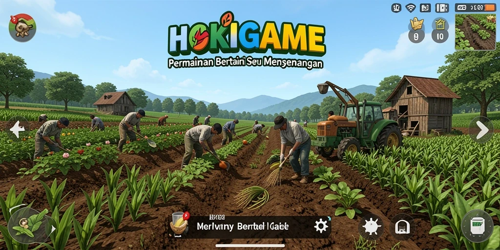 Gameplay HOKIGAME yang menggugah selera bertani.