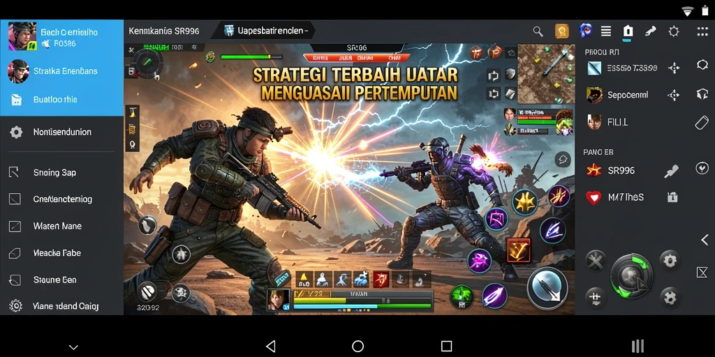 Tangkapan layar gameplay SR996 menampilkan pertempuran strategi yang intens.