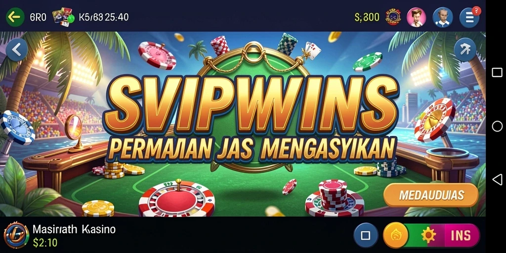Screenshot gameplay SVIPWINS yang menampilkan keseruan permainan Kasino.