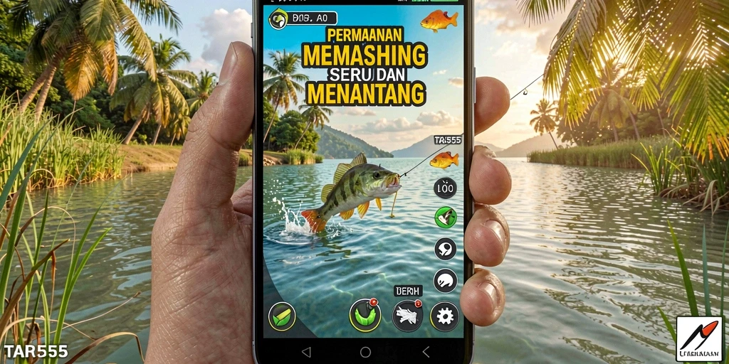 TAR555 menampilkan pengalaman memancing seru dengan berbagai ikan warna-warni.