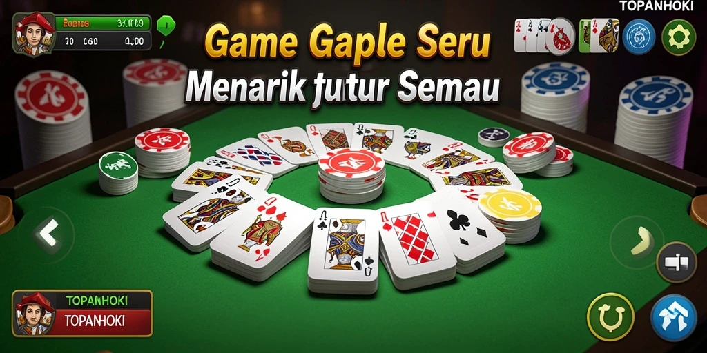 Tampilan gameplay Gaple yang seru dan interaktif di TOPANHOKI.